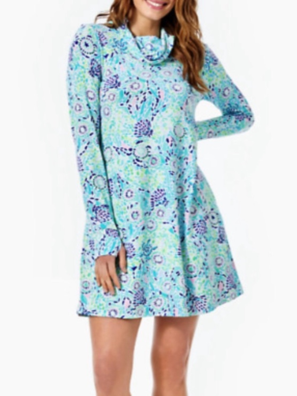 Lilly Pulitzer UPF 50 Lilshield Blue‎ Ibiza Open Water ChillyLilly Dress XL NWT